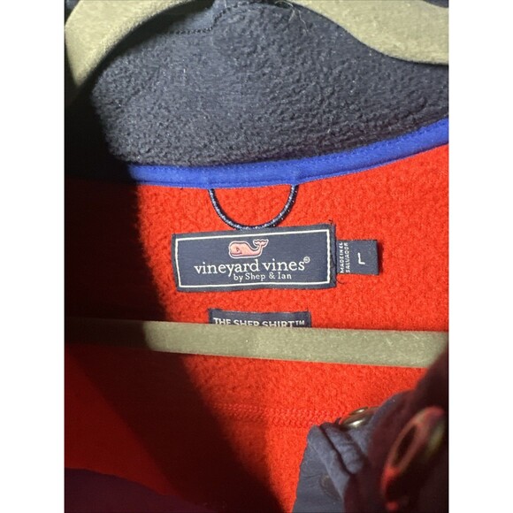 Vineyard Vines Men's The Shep Shirt 1/4 Snap Pullover Large Red Fleece Comfort - Picture 3 of 5